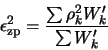 \begin{displaymath}
\epsilon_{\rm zp}^2 = \frac{\sum\rho_k^2W'_k}{\sum W'_k}
\end{displaymath}