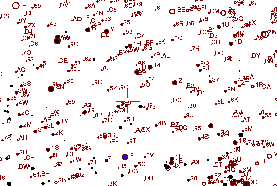 Identification sketch for variable star AO-LYR (AO LYRAE) on the night of JD2452833.
