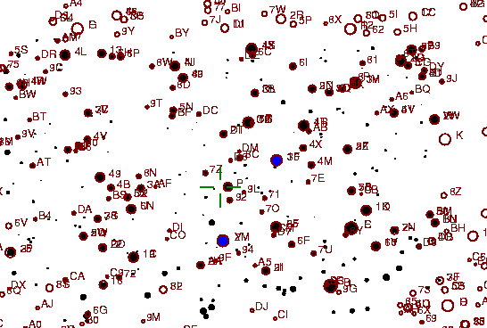 Identification sketch for variable star EL-LYR (EL LYRAE) on the night of JD2452833.