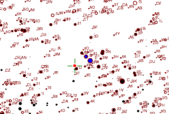 Identification sketch for variable star EW-LYR (EW LYRAE) on the night of JD2452833.
