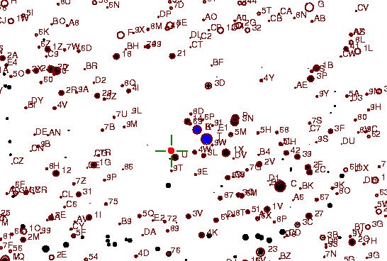 Identification sketch for variable star EW-LYR (EW LYRAE) on the night of JD2452833.
