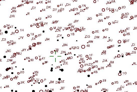 Identification sketch for variable star FL-LYR (FL LYRAE) on the night of JD2452833.