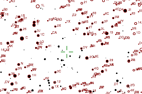 Identification sketch for variable star R-LYR (R LYRAE) on the night of JD2452833.