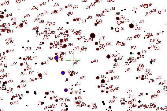 Identification sketch for variable star RW-LYR (RW LYRAE) on the night of JD2452833.