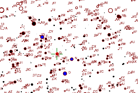 Identification sketch for variable star RY-LYR (RY LYRAE) on the night of JD2452833.