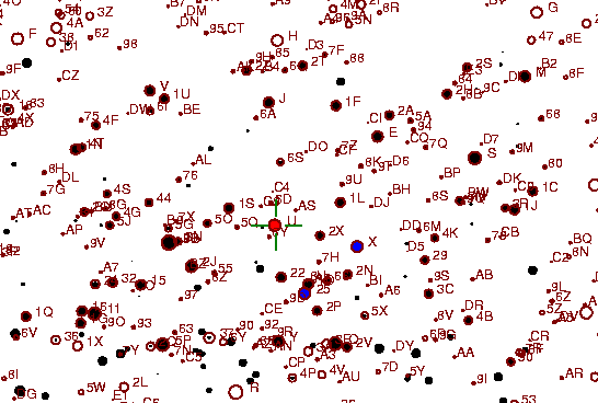 Identification sketch for variable star RZ-LYR (RZ LYRAE) on the night of JD2452833.