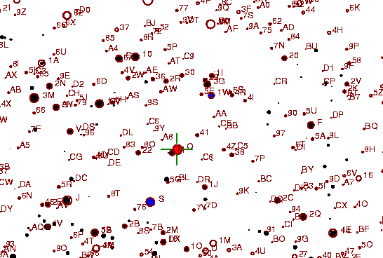 Identification sketch for variable star TU-LYR (TU LYRAE) on the night of JD2452833.
