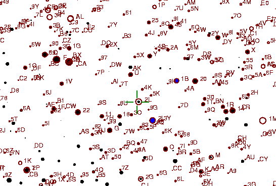 Identification sketch for variable star TV-LYR (TV LYRAE) on the night of JD2452833.