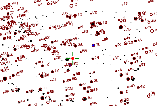 Identification sketch for variable star U-LYR (U LYRAE) on the night of JD2452833.