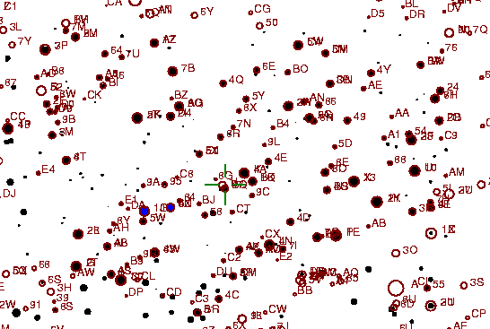 Identification sketch for variable star UU-LYR (UU LYRAE) on the night of JD2452833.
