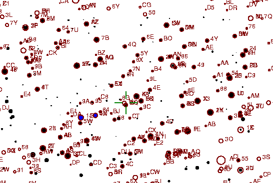 Identification sketch for variable star UU-LYR (UU LYRAE) on the night of JD2452833.