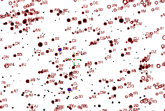 Identification sketch for variable star UW-LYR (UW LYRAE) on the night of JD2452833.