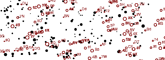 Identification sketch for variable star V-LYR (V LYRAE) on the night of JD2452833.