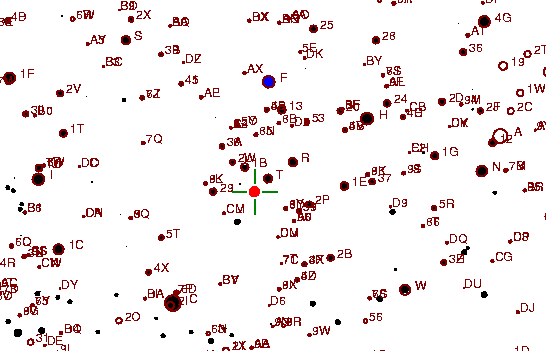 Identification sketch for variable star W-LYR (W LYRAE) on the night of JD2452833.