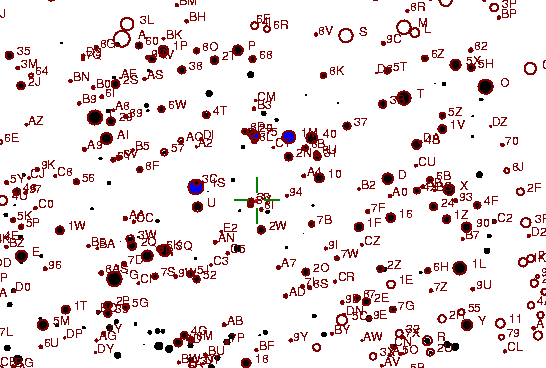 Identification sketch for variable star Z-LYR (Z LYRAE) on the night of JD2452833.