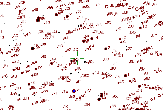 Identification sketch for variable star AO-LYR (AO LYRAE) on the night of JD2452840.