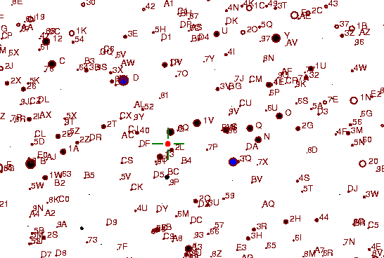 Identification sketch for variable star BG-HER (BG HERCULIS) on the night of JD2452840.