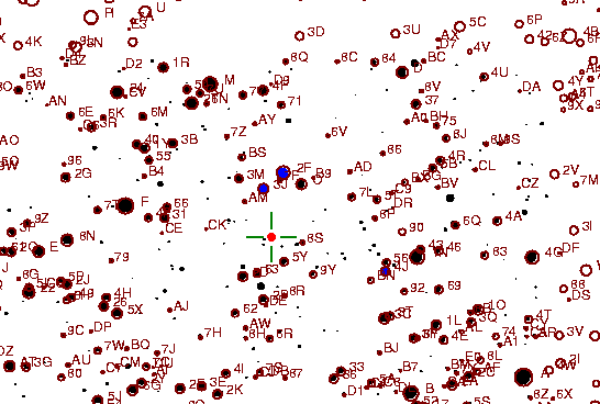 Identification sketch for variable star CV-LYR (CV LYRAE) on the night of JD2452840.