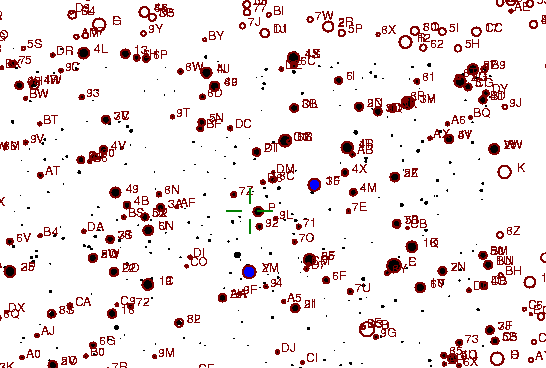 Identification sketch for variable star EL-LYR (EL LYRAE) on the night of JD2452840.