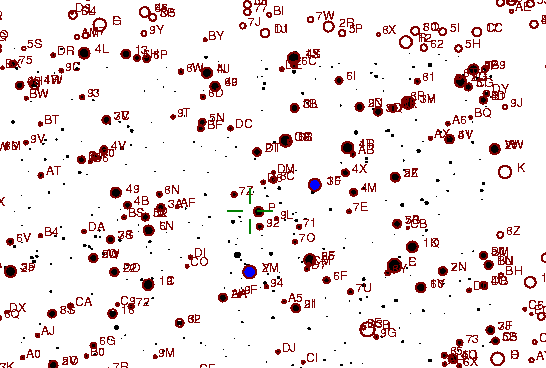 Identification sketch for variable star EL-LYR (EL LYRAE) on the night of JD2452840.