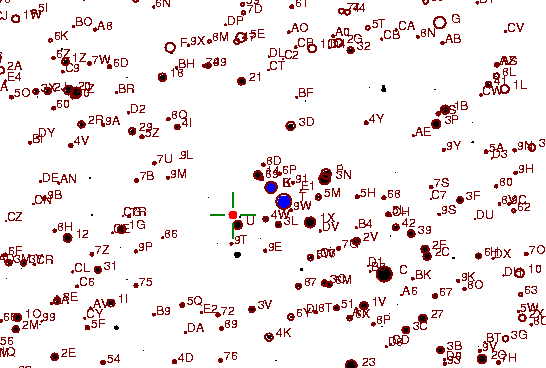 Identification sketch for variable star EW-LYR (EW LYRAE) on the night of JD2452840.