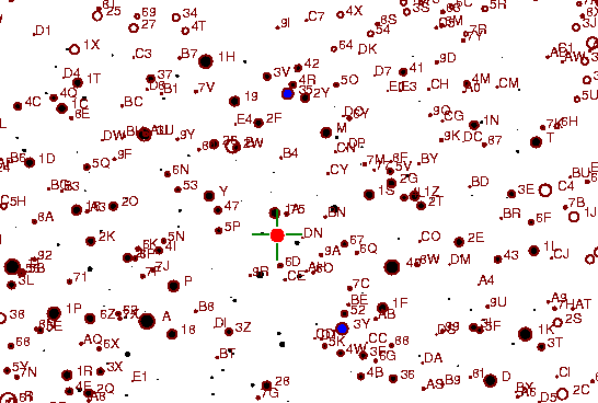 Identification sketch for variable star FL-LYR (FL LYRAE) on the night of JD2452840.