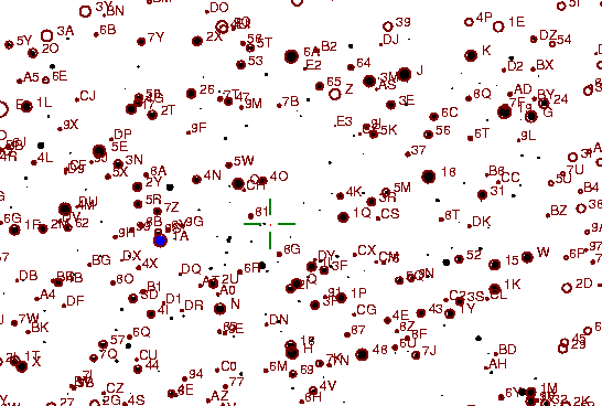 Identification sketch for variable star HR-LYR (HR LYRAE) on the night of JD2452840.