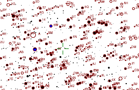 Identification sketch for variable star PW-VUL (PW VULPECULAE) on the night of JD2452840.