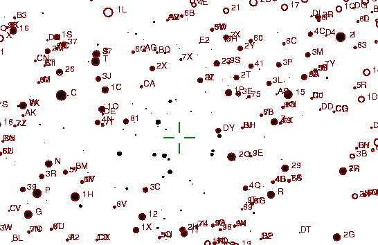 Identification sketch for variable star R-LYR (R LYRAE) on the night of JD2452840.