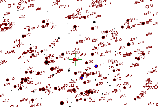 Identification sketch for variable star RZ-LYR (RZ LYRAE) on the night of JD2452840.