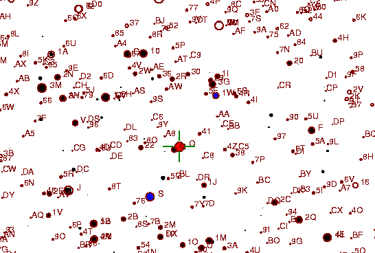 Identification sketch for variable star TU-LYR (TU LYRAE) on the night of JD2452840.