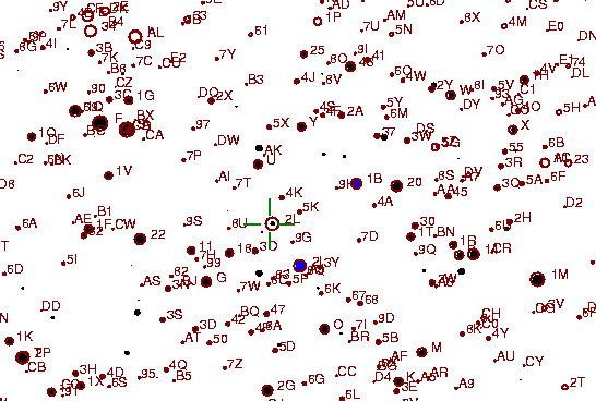 Identification sketch for variable star TV-LYR (TV LYRAE) on the night of JD2452840.