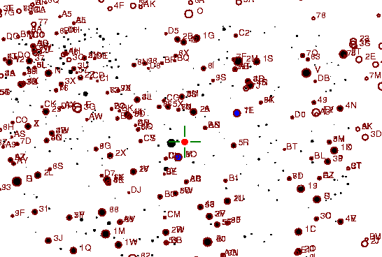 Identification sketch for variable star U-LYR (U LYRAE) on the night of JD2452840.