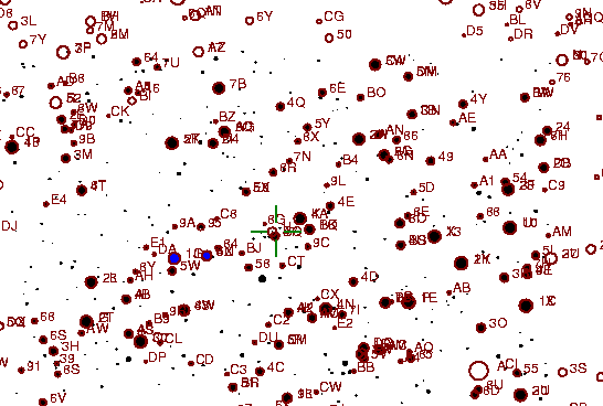 Identification sketch for variable star UU-LYR (UU LYRAE) on the night of JD2452840.