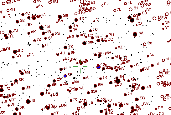 Identification sketch for variable star UV-LYR (UV LYRAE) on the night of JD2452840.