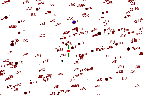 Identification sketch for variable star W-LYR (W LYRAE) on the night of JD2452840.