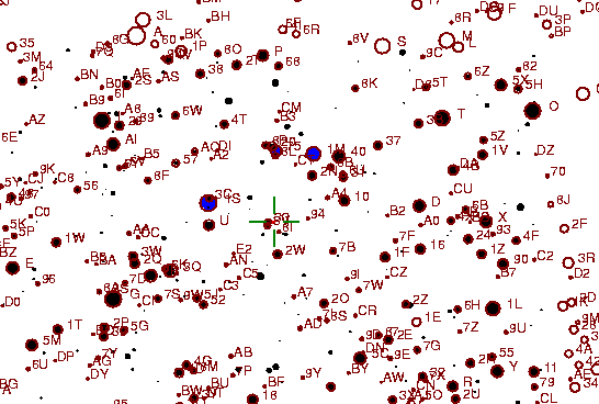Identification sketch for variable star Z-LYR (Z LYRAE) on the night of JD2452840.