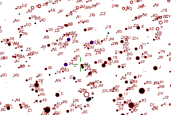 Identification sketch for variable star AL-AND (AL ANDROMEDAE) on the night of JD2452875.