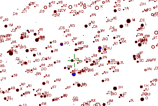 Identification sketch for variable star BL-LAC (BL LACERTAE) on the night of JD2452875.