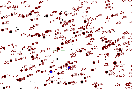 Identification sketch for variable star CM-LYR (CM LYRAE) on the night of JD2452875.