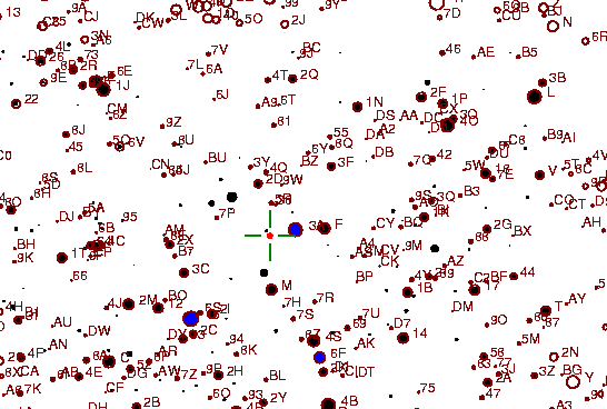 Identification sketch for variable star EM-AQL (EM AQUILAE) on the night of JD2452875.