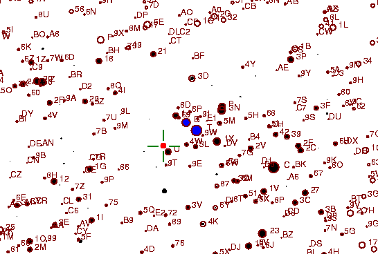 Identification sketch for variable star EW-LYR (EW LYRAE) on the night of JD2452875.