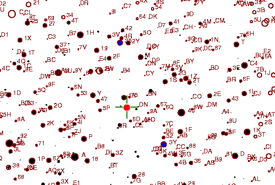 Identification sketch for variable star FL-LYR (FL LYRAE) on the night of JD2452875.