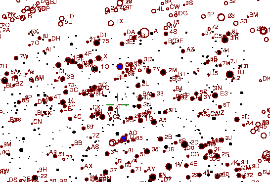 Identification sketch for variable star RV-VUL (RV VULPECULAE) on the night of JD2452875.