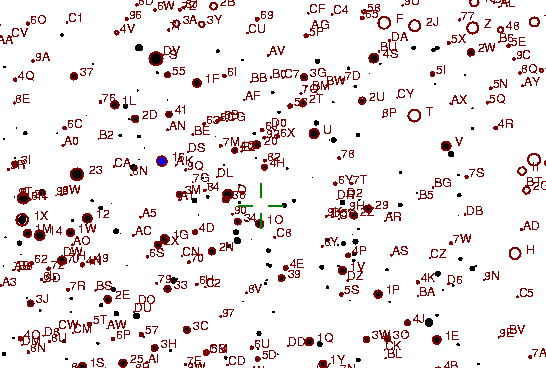 Identification sketch for variable star SU-LYR (SU LYRAE) on the night of JD2452875.