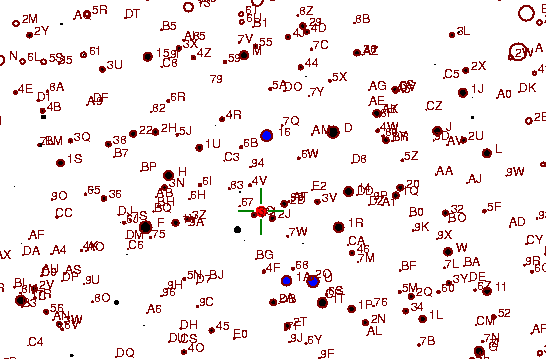 Identification sketch for variable star SV-AND (SV ANDROMEDAE) on the night of JD2452875.