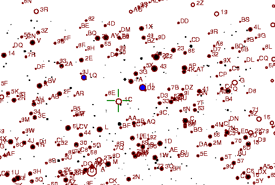 Identification sketch for variable star TU-AQL (TU AQUILAE) on the night of JD2452875.