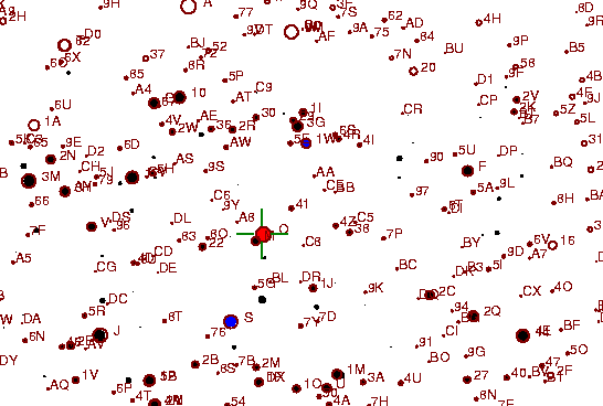Identification sketch for variable star TU-LYR (TU LYRAE) on the night of JD2452875.