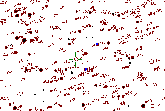 Identification sketch for variable star TV-LYR (TV LYRAE) on the night of JD2452875.