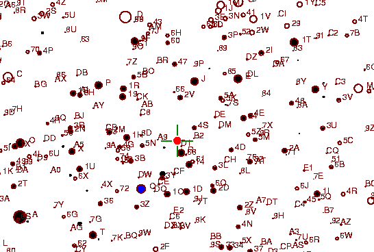Identification sketch for variable star TW-PER (TW PERSEI) on the night of JD2452875.